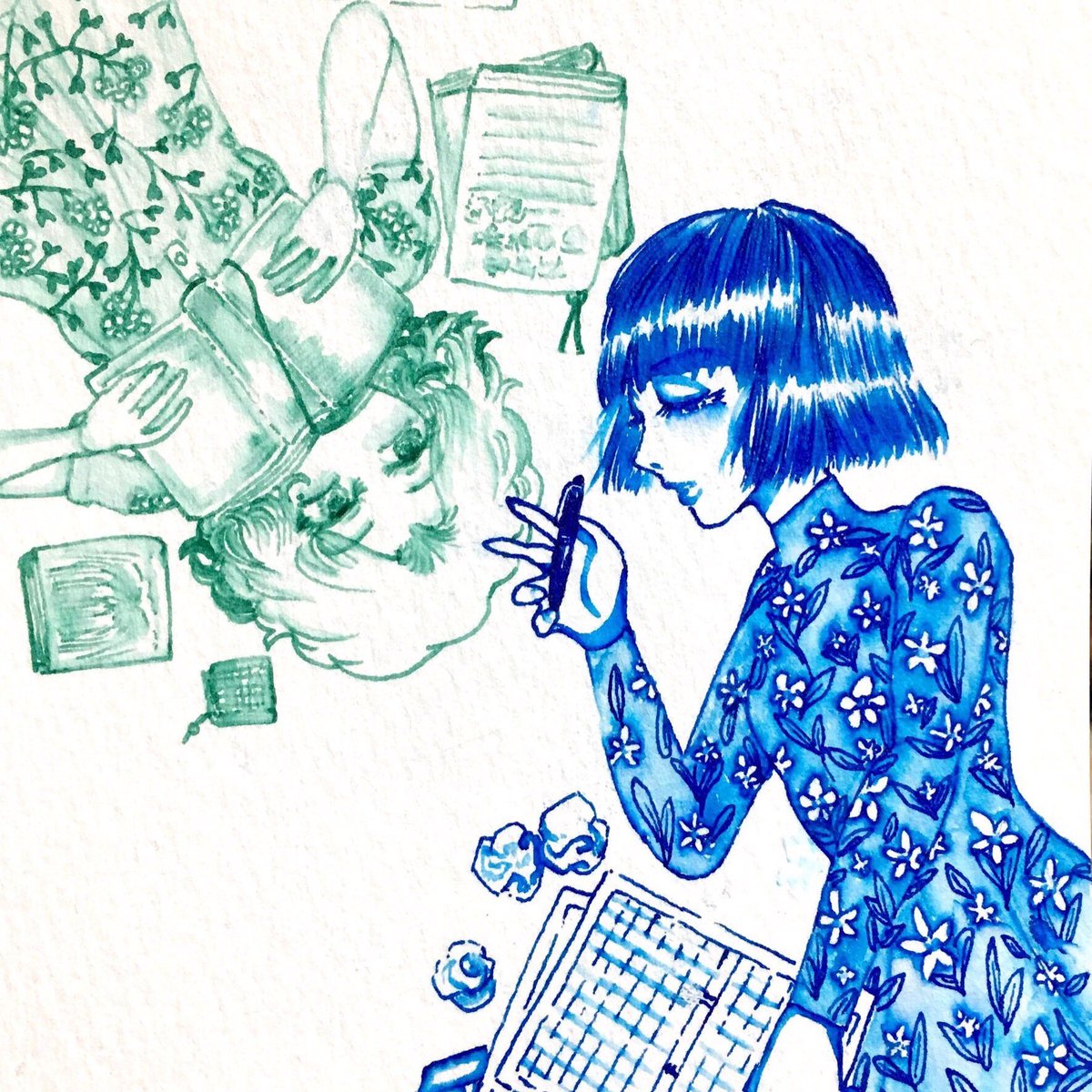 #最近フォローした方は知らない過去絵を晒す
このアカウントで投稿し始めたころの絵です。もう2年かあ。 