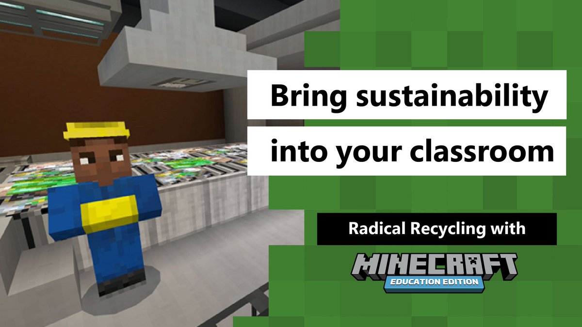 The best way to celebrate #EarthDay? How about a brand-new sustainability lesson from @PlayCraftLearn! ♻️ Teach your students all about what recycling is, how it works, and why it's so important to our 🌎. msft.it/6017VbR8t #MinecraftEdu