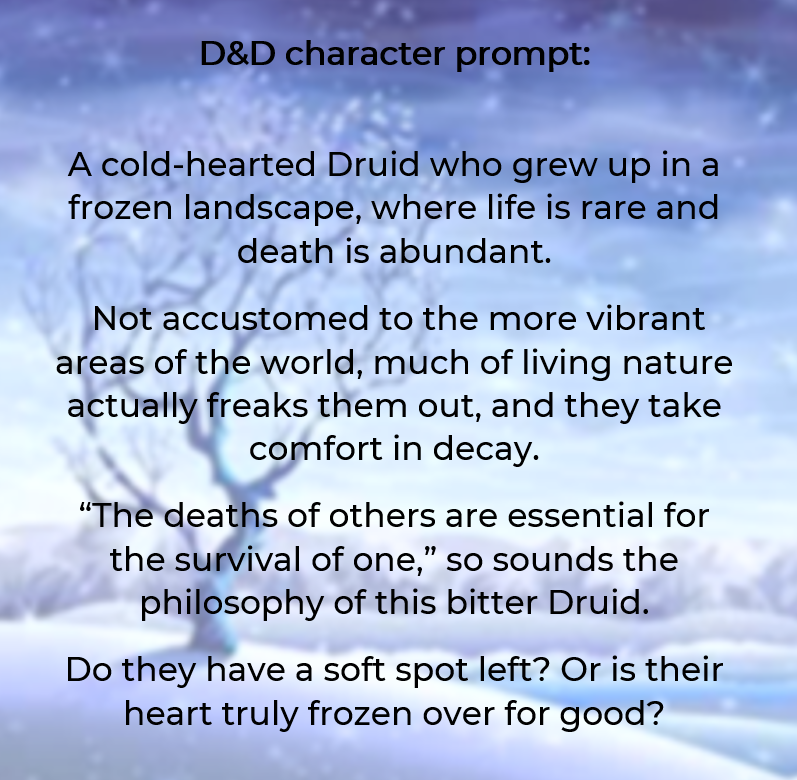 Halcyon_Storms's tweet photo. Hi #PortfolioDay !

I'm Halcyon, I write daily short stories and story concepts, mainly fantasy and D&amp;D-related! ✨

Turning this into a career one day would be a dream come true 💖 https://t.co/GlxPDEjZgi