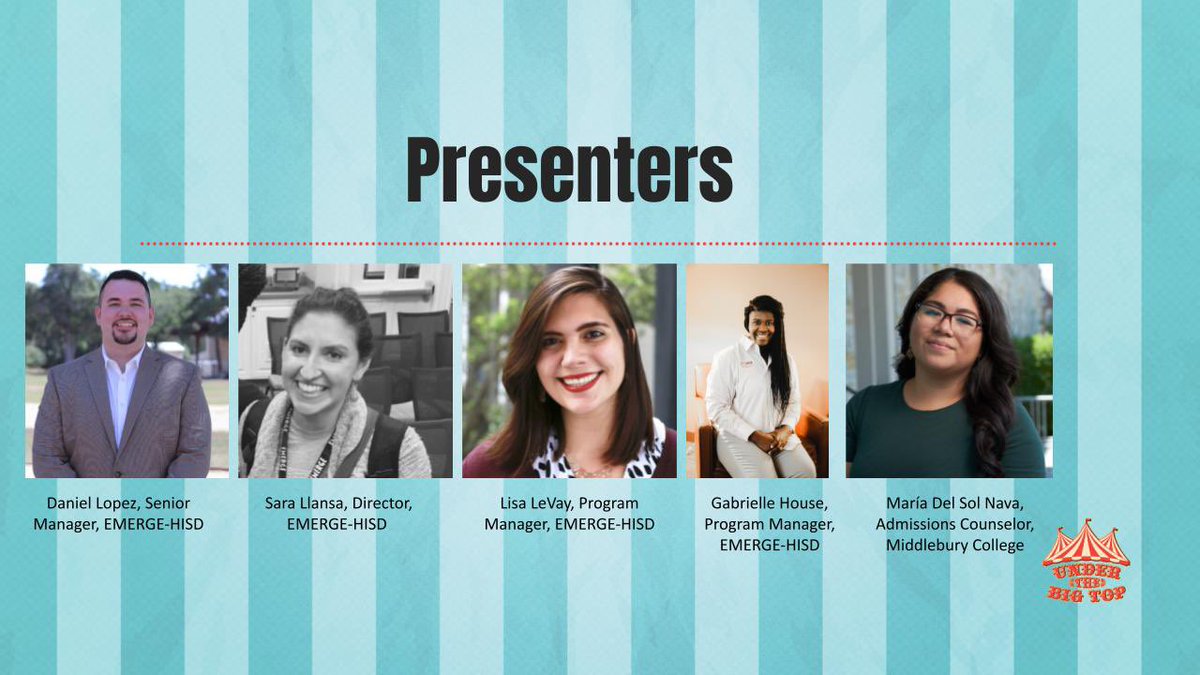 EMERGE_HISD's tweet photo. Shout-out to Daniel Lopez, Sara Llansa, Lisa LeVay, Gabrielle House &amp; Maria Del Sol Nava who presented at #TACAC yesterday!🎉 They keenly advocated for the continuation of test optional policies and their transformative benefits for students. Support here: https://t.co/zRPLGFyfAC https://t.co/toxMbVh4ru