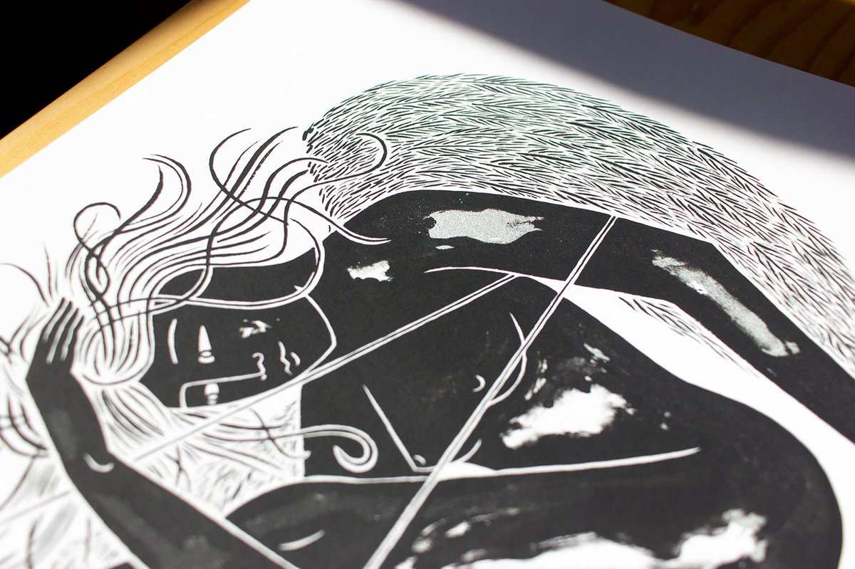 A detail from 'Starmaker'⁠
Some silvers lurking there, underneath the black silhouette layer 👁️