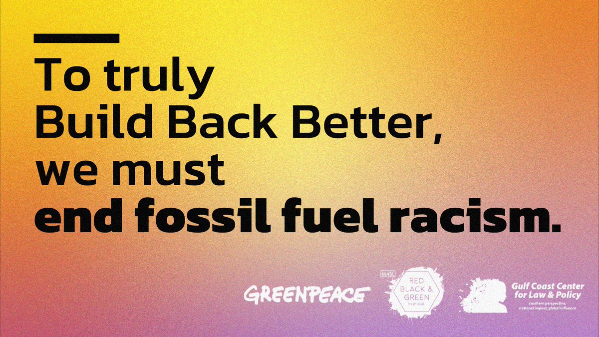 Every stage of oil, gas, and coal production contributes to racial injustice. We can tackle climate change &amp; racism together by phasing out fossil fuels and investing in job-creating alternatives.
 
Learn more: bit.ly/FFracismblog

#EndFossilFuelRacism #GulfSouth4GND #RBGND
