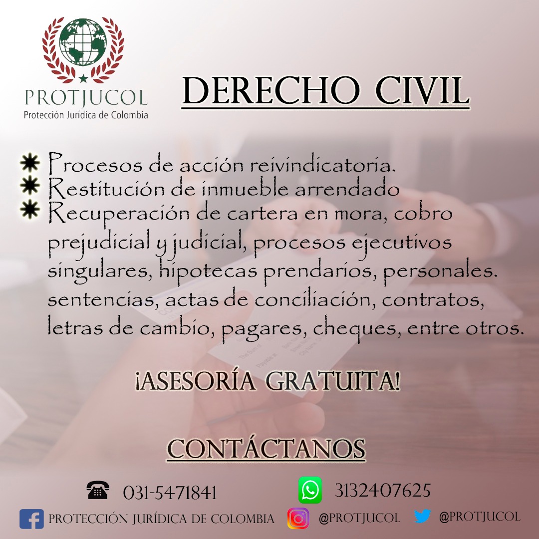 Protjucol's tweet photo. ¿Necesitas recuperar cartera en mora, letras de cambio, pagarés?

Asesoría gratuita.

Contáctenos ➡️ ➡️ ➡️

☎️ 031-5471841
📱 3132407625

#JURÍDICO #colombia #judiciales #asesoria #abogados #pension #públicos #invalidez #enfermedad #cesantías #comercial #comercio #negocio https://t.co/5bLjto25OF