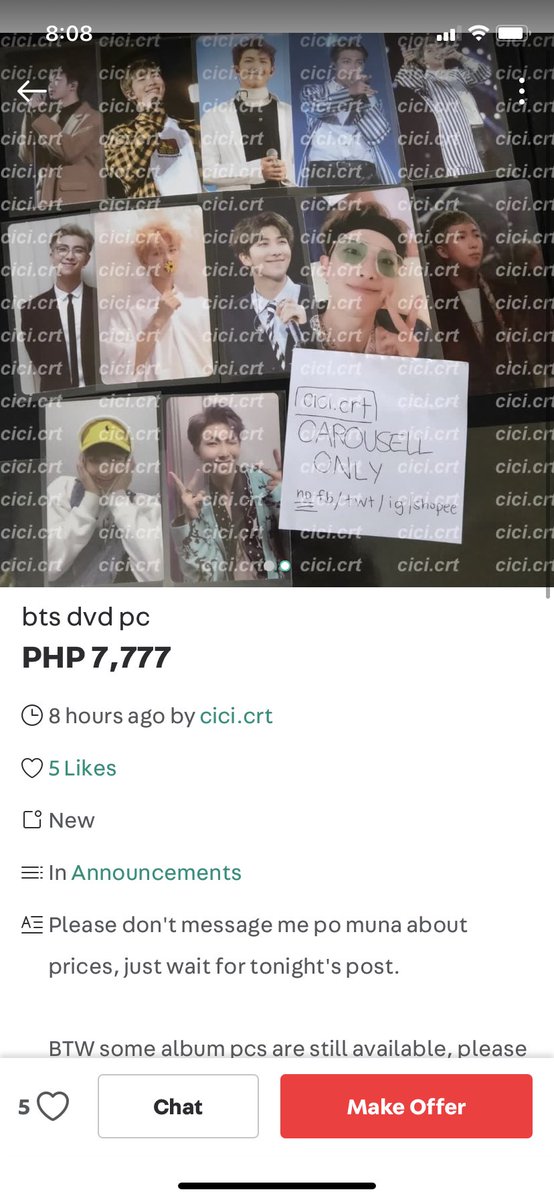 tonight, she posted a preview of her DVD PCs. since she said she’s posting one member a day, i was excited to see what Jin PCs she would have. since her school ID was DLSU, i tried searching her on fb to 1) check for legitimacy (which i should have done from the start) +