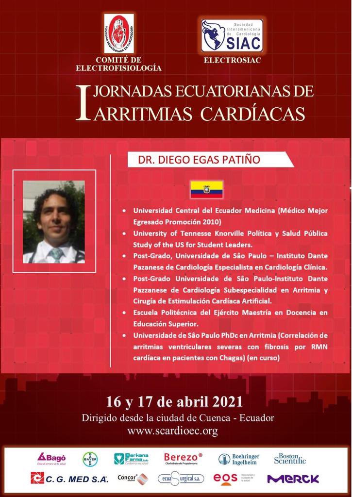 cardioimpulso's tweet photo. Impulso participará en las Jornadas Ecuatorianas de Arritmias cardiacas. Dr. Diego Egas. Link de inscripción https://t.co/zTwIBnvEpZ https://t.co/Kqk6CcEuev