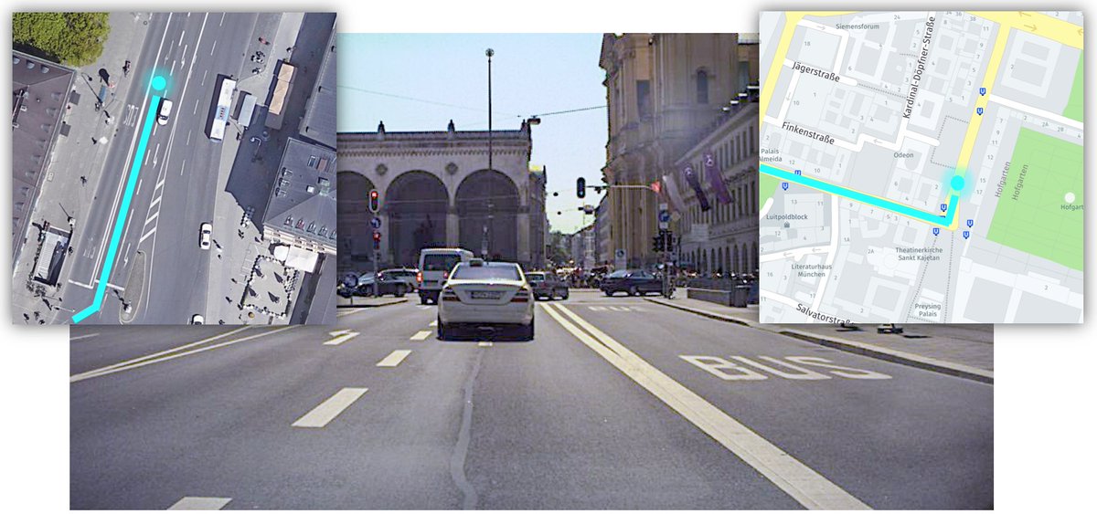 Localization  Most self-driving cars use a HD map. The map provides information about the geometry of the road, traffic rules and position of interesting objects (e.g. traffic lights).Localization in the map is done using GPS and landmarks detected by the sensors.