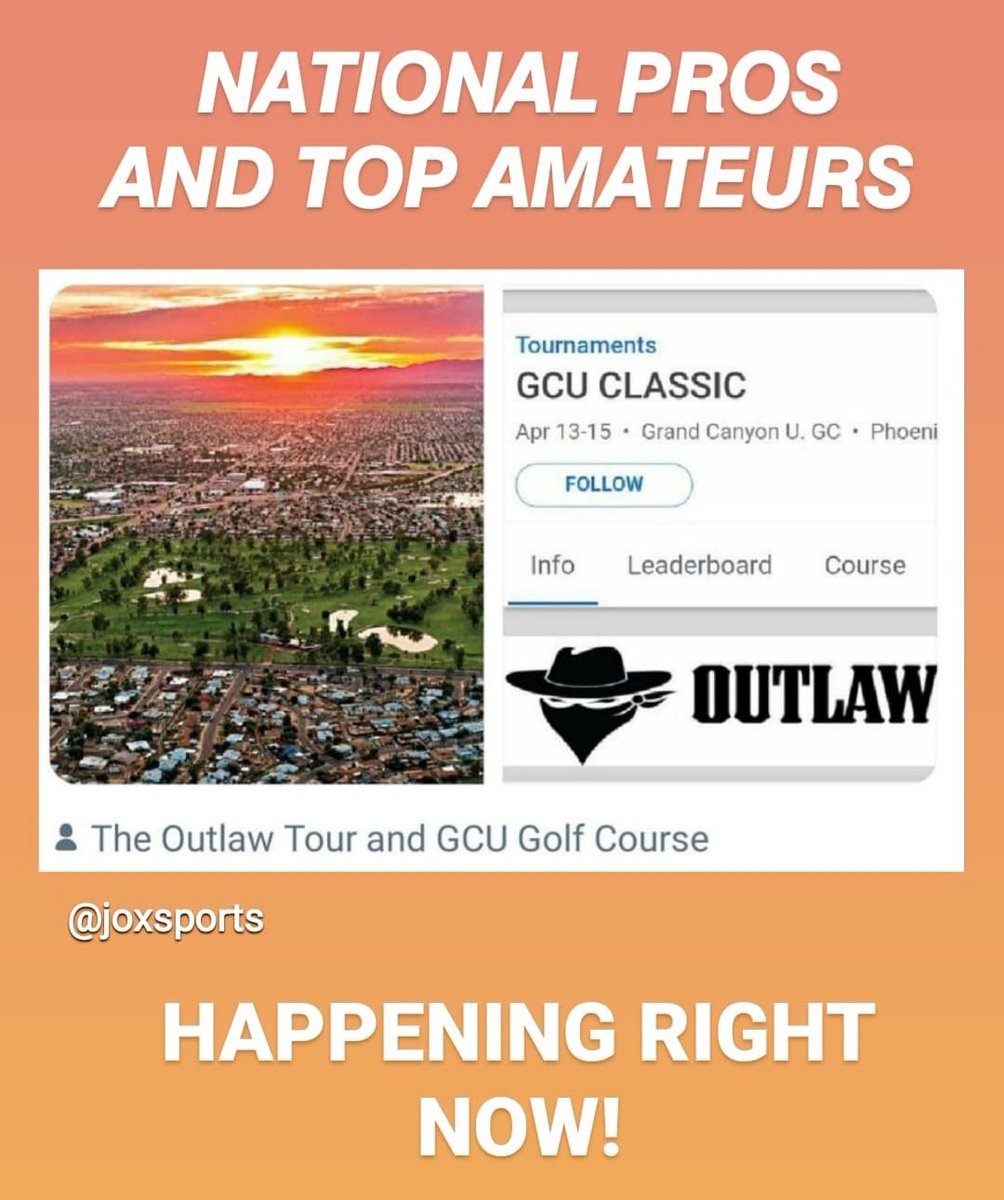 𝙉𝘼𝙏𝙄𝙊𝙉𝘼𝙇 𝙋𝙍𝙊𝙎 𝘼𝙉𝘿 𝙏𝙊𝙋 𝘼𝙈𝘼𝙏𝙀𝙐𝙍𝙎 Just teed off at Outlaw Tour's 🦌 GCU CLASSIC @GCUGolfCourse #AZProGolf #ProGolf #Golf #AZ SCORES》outlawtour.bluegolf.com/bluegolf/outla…