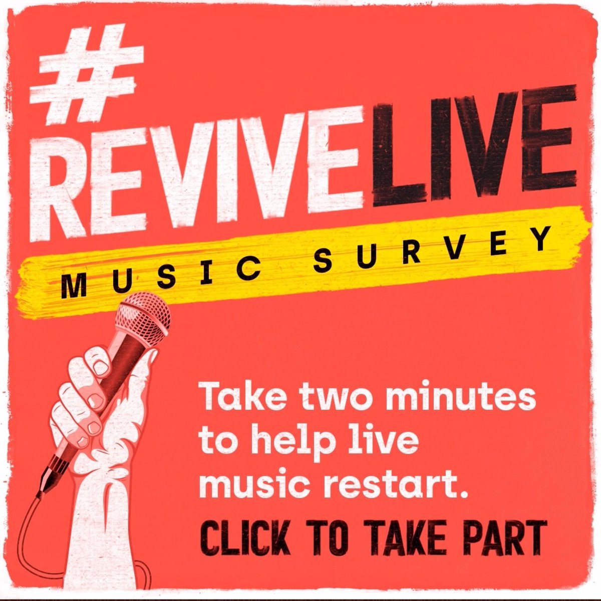 via @musicvenuetrust - time to start the work required to #ReviveLive ..... The Revive Live Audience Survey is live NOW.  

Take Part: surveymonkey.co.uk/r/QYCQ9JX
It takes 2 minutes of your time

@HelpMusiciansUK @AIM_UK @WeMakeEventsoff #saveourvenues @WeAreViableUK @IVW_UK
