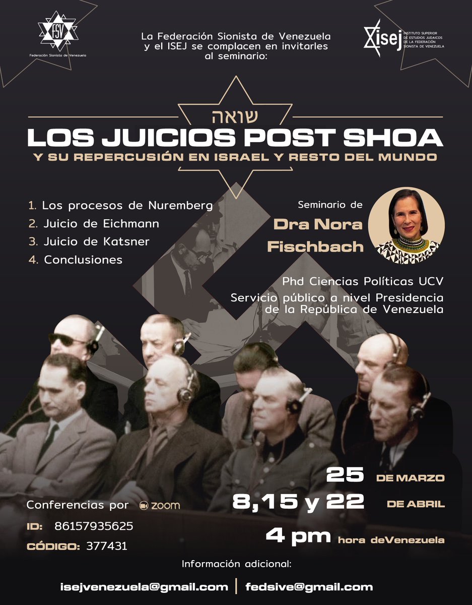 CESC_VE's tweet photo. Seminario Los Juicios Post Shoa https://t.co/b84PvRYNST