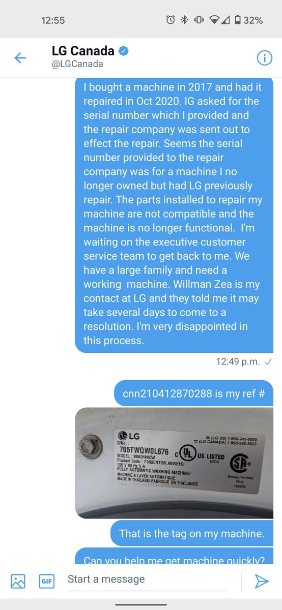 jamieparent's tweet photo. Hopefully @LGCanada gets back to me.  :( https://t.co/olwhZ1JcYO