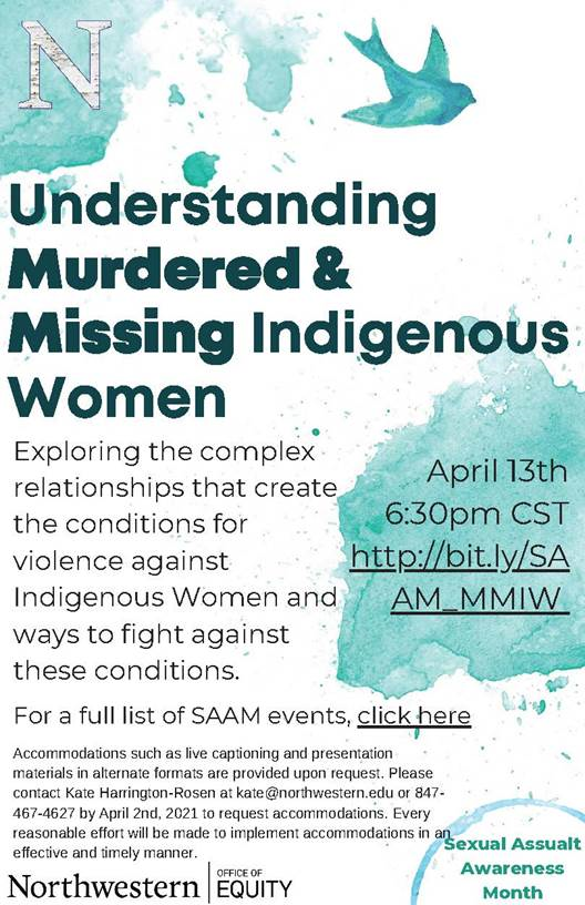for_indigenous's tweet photo. In support of Sexual Assault and Awareness Month, CARE, the Office of Equity, and MSA invite you to join us in a conversation about Murdered and Missing Indigenous Women, Girls, and 2Spirits. Register at https://t.co/KN6pNiaSUo https://t.co/6v6syNI0S5
