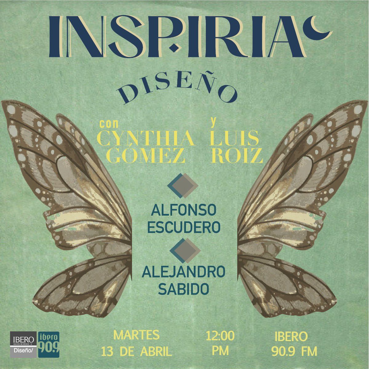 Es martes de #Inspiria909 con <a href="/zin_gomez/">cynthia gomez</a> <a href="/roiz/">Luis Roiz de Apisdorf</a> 

Hablamos <a href="/aescudero/">Alfonso Escudero Vera</a> de la instalación Steampunk en el <a href="/elCeX_mx/">CEX</a> y platicamos sobre la exposición  “El universo de un diseñador Alexander Girard” con Alejandro Sabido en el <a href="/museofranzmayer/">Museo Franz Mayer</a> 

Ibero 90.9 FM / ibero909.fm