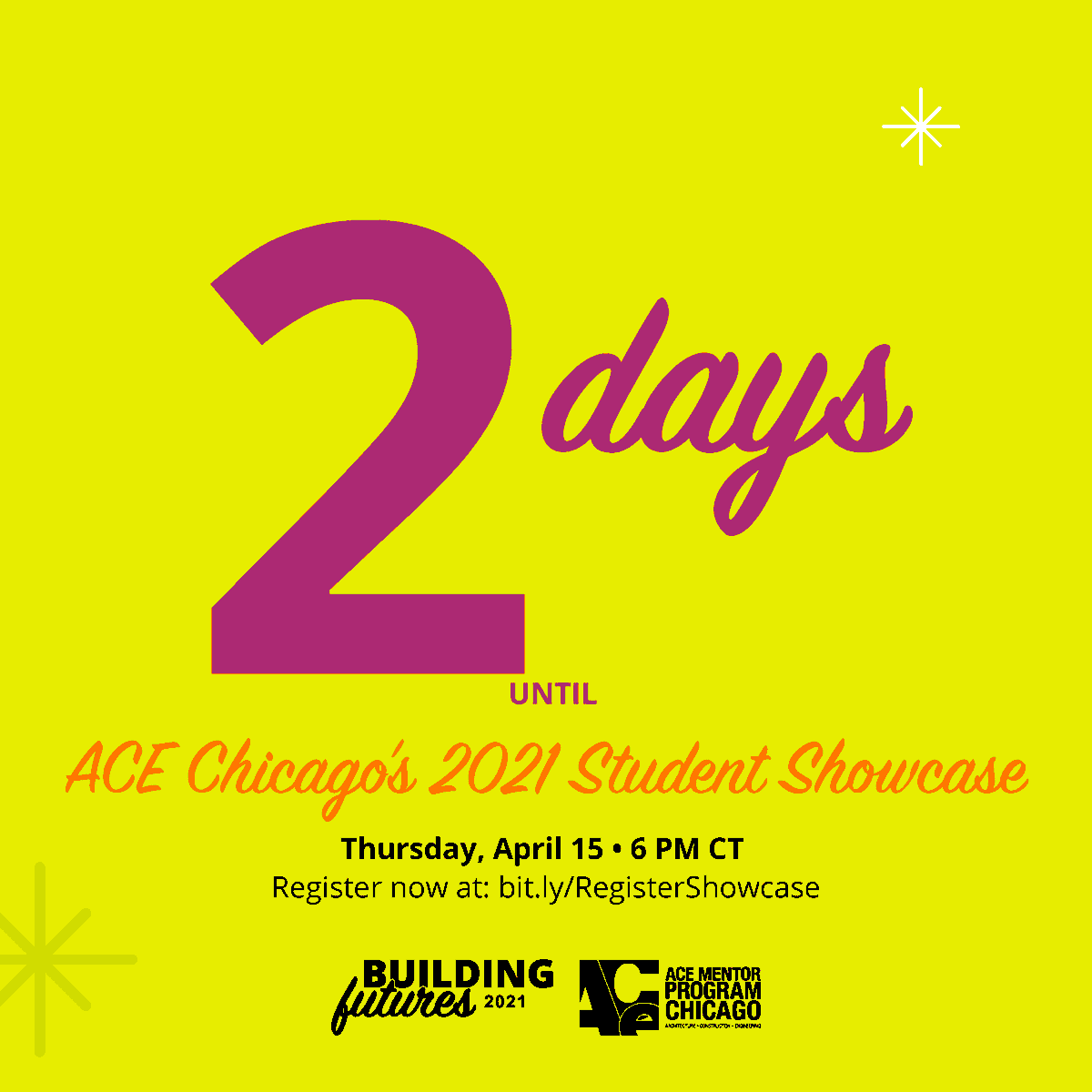 ACEMentorChi's tweet photo. We're only two days away! Who is joining us Thursday evening? You can still register here: https://t.co/BeaT8dNHyp #BuildingFutures2021 #ACE2021 https://t.co/VmCkxXTv3N