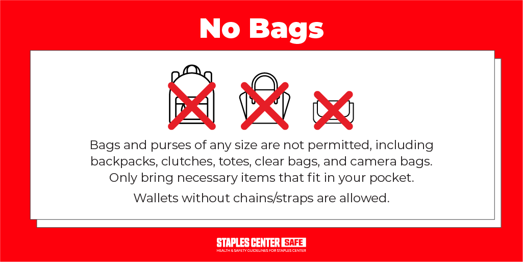 STAPLES Center on Twitter "Bags and purses of any size are not