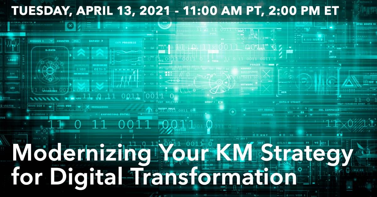 KMWorldMagazine's tweet image. #Knowledgemanagement serves are playing a vital role in the modern workplace. Register for this webinar and learn how #KnowledgeasaService will allow you to work smarter and faster. Sign up BEFORE 11:00 AM PT / 2:00 PM today! ow.ly/iJn830rDsKI