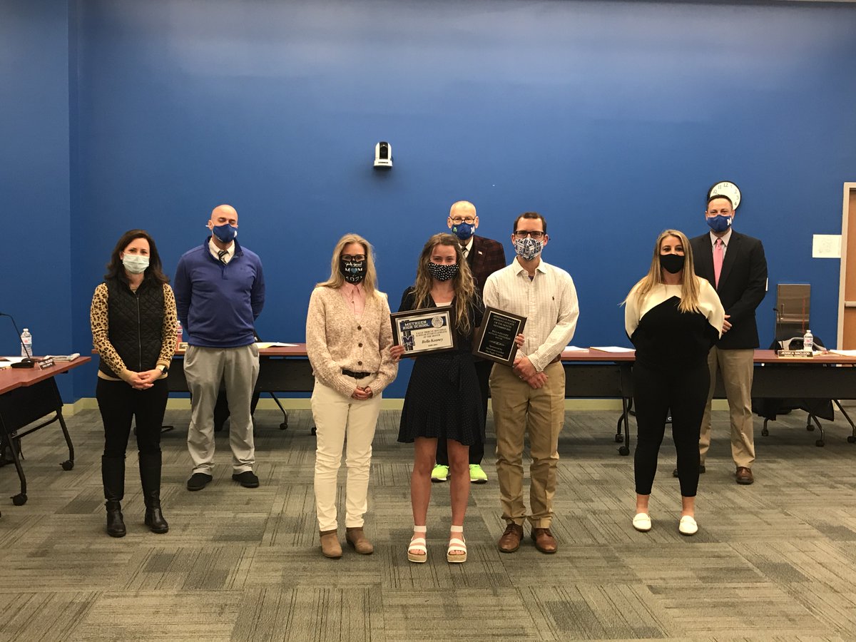 On Monday, April 12, 2021, the Methuen School Committee recognized seniors Annabella Keaney and Andrew Lussier for being named Moynihan Scholar Athlete Award winners for the months of November and January, respectively. Congratulations, Bella and Andrew.