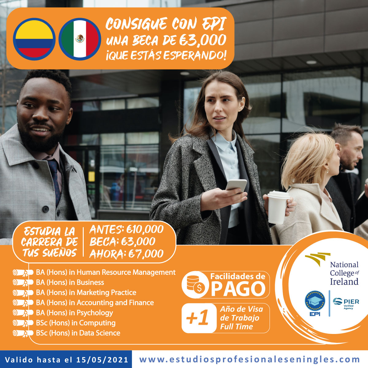 epicontigo's tweet photo. ¿Eres Mexican@ ó Colombian@? ¡En EPI te ayudamos a conseguir una Beca! Averigua toda la información aquí:  https://t.co/u6ozguG7Ye

#latinosenirlanda #universidades #estudiosprofesionaleseningles https://t.co/WZjLgMdorI
