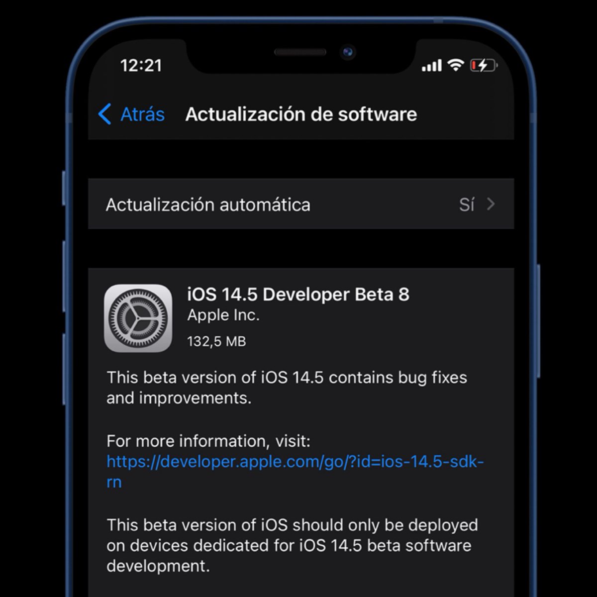 ZonaAppleWorld's tweet image. 🚨Se ah lanzado iOS 14.5 Beta 8 Para Desarrolladores #iOS145DevBeta8