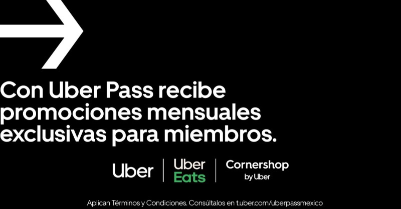 Uber Eats Twitterissä: "Prueba Uber Pass, la única membresía con la que en viajes, envíos y pedidos. Pruébala ya en la app Uber y Uber Eats recibe promociones mensuales