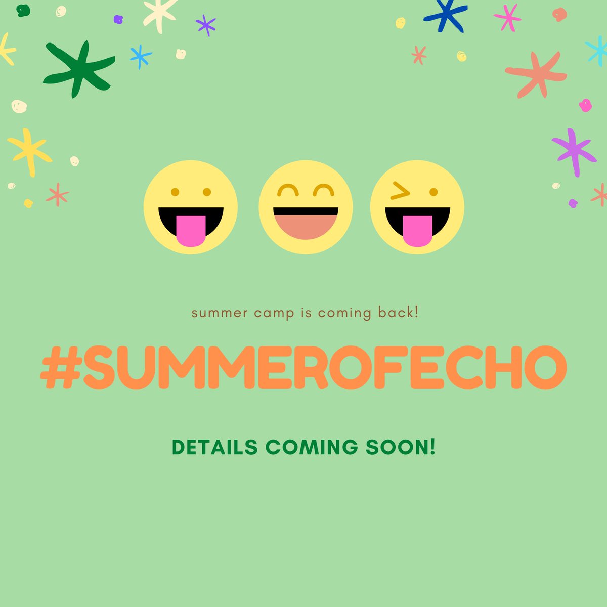 AEchoEnvEdAACPS's tweet photo. It's what we've all been waiting for... #summerofecho! NEW camp details coming soon!! #ArlingtonEcho #soexcited #CAMP ππππ¦π³ https://t.co/Vop56xoV3k