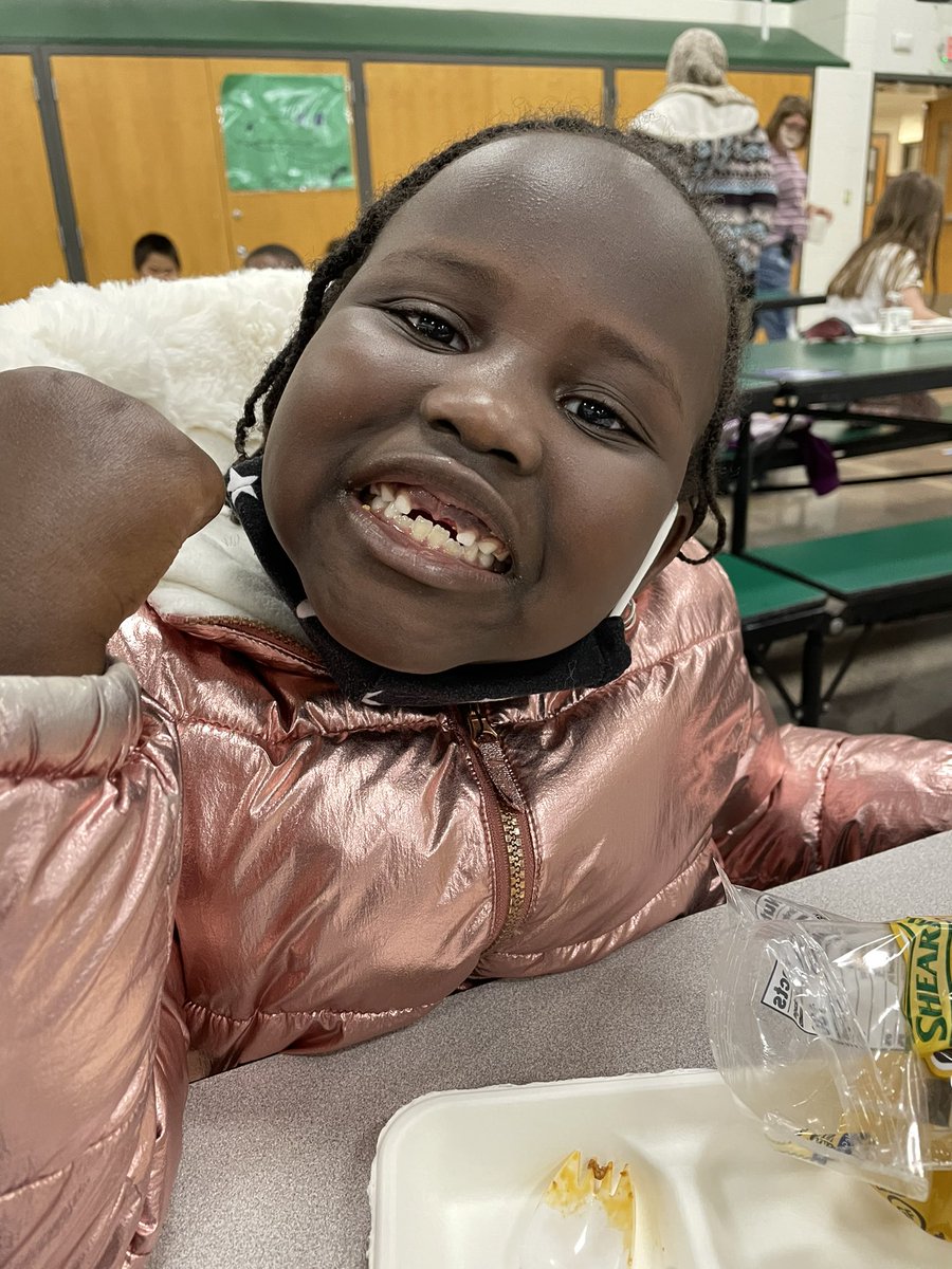 Sharing her new toothless smile with me at lunch today! #kinderJOY <a href="/Ms_Salisbury/">Taylor Salisbury</a>