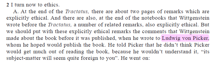 I am SHOCKED to find out, on Ludwig von Ficker's birthday no less, that the greatest name in the history of philosophy editors has been WARPED by Cora Diamond in one of her papers.

We can only speculate what led her astray here... Happy birthday, Ludwig von Ficker!