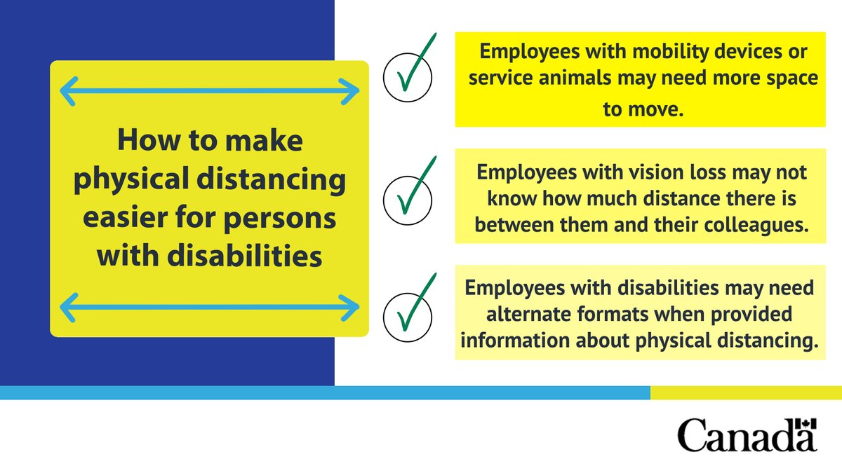 Yazmine Laroche (@yazminelaroche) on Twitter photo DYK that physical distancing due to the pandemic can present accessibility barriers for employees with disabilities? <a href="/AccStandardsCA/">Accessibility Standards Canada</a> has some great tips on how you can address these barriers at: bit.ly/39TXRk6 DYK that physical distancing due to the pandemic can present accessibility barriers for employees with disabilities? <a href="/AccStandardsCA/">Accessibility Standards Canada</a> has some great tips on how you can address these barriers at: bit.ly/39TXRk6