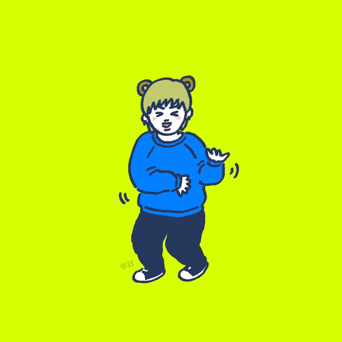 「dancing baby bear ? #btsfanart #namjoon 」|tt 🚲 (slow)のイラスト