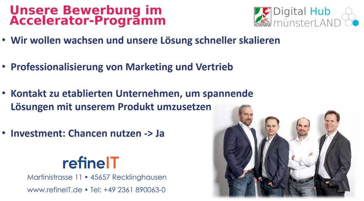 REFINE IT GmbH (@refine_it) on Twitter photo Heute im Investor- & Expertennetzwerk des <a href="/DigitalHubMs/">Digital Hub münsterLAND</a> unsere Bewerbung für das Accelerator-Programm abgegeben. Unsere Lösung zur Integration von Unternehmensdaten in eine mobile, agile Arbeitswelt unter Integration von Microsoft Exchange steht bereit 👉 refineit.de/wp-content/upl… Heute im Investor- & Expertennetzwerk des <a href="/DigitalHubMs/">Digital Hub münsterLAND</a> unsere Bewerbung für das Accelerator-Programm abgegeben. Unsere Lösung zur Integration von Unternehmensdaten in eine mobile, agile Arbeitswelt unter Integration von Microsoft Exchange steht bereit 👉 refineit.de/wp-content/upl…