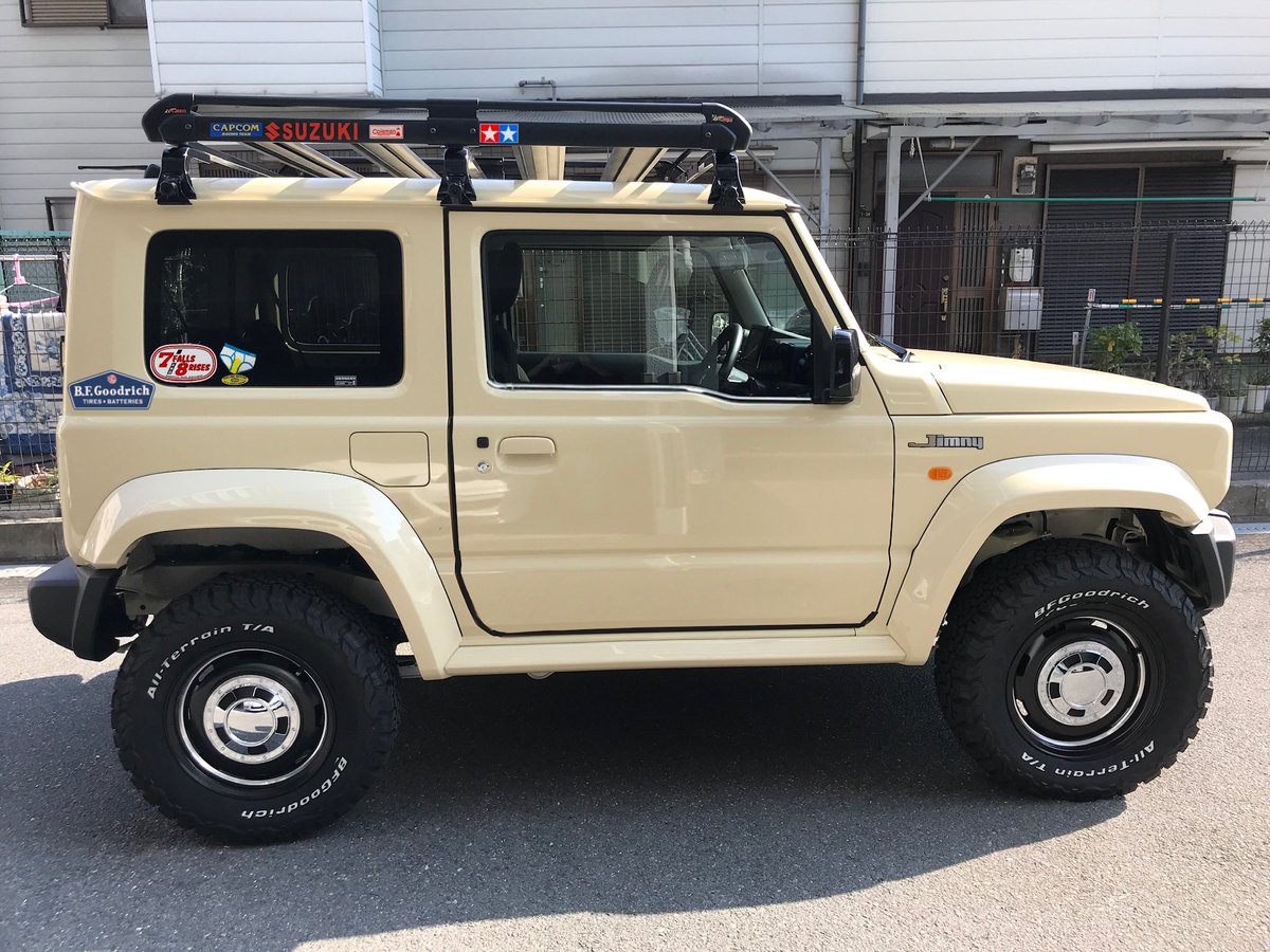 Daigooo Twitterissa ジムニーに限らずお気軽カスタム ステッカーチューン 車パーツ アウトドアブランドのをよく見ますが どうせ貼るなら馴染みの好きなモノを貼りたい そしてクラシカルな雰囲気に ってことで 無いものは自作ステッカーです センスのいい実家