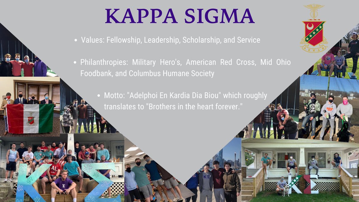 CapInvolvement's tweet image. Welcome Kappa Sigma! Kappa Sig is a social fraternity that holds several events through the year and does a lot of community service work. Check out their Instagram &amp;amp; Twitter for more info! @KappaSigmaTauMu