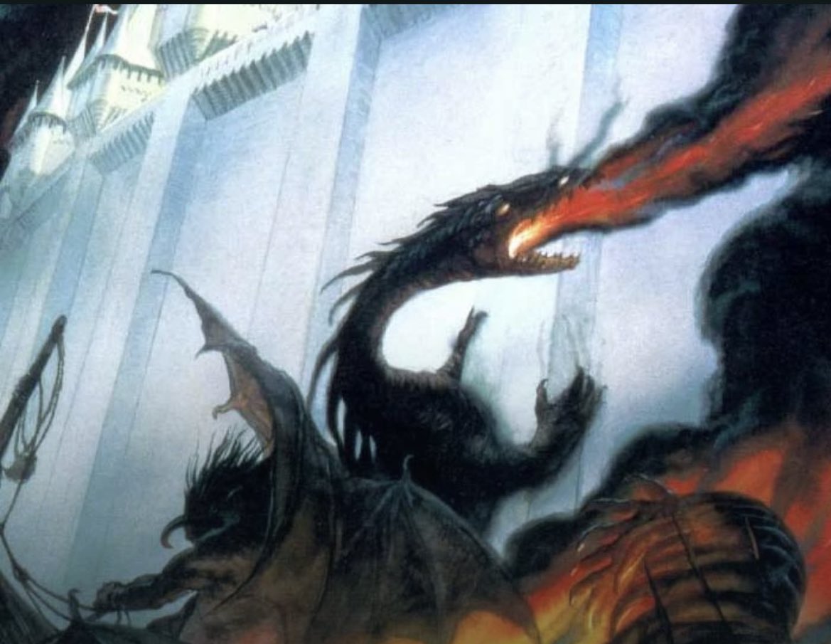 And that wraps it for the “Named Dragons” although there were many others. We have mention of another Dragon referred to as “The Fire Drake of Gondolin” that was present at the Fall of Gondolin and was hewn in the foot by Tuor (another ancestor of Aragorn and cousin of Turin)
