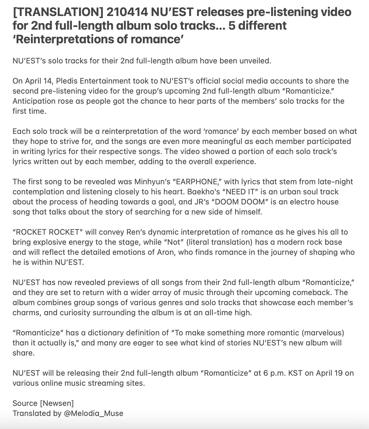 Jee Nu Est English Translations Translation Nu Est Releases Pre Listening Video For 2nd Full Length Album Solo Tracks 5 Different Reinterpretations Of Romance Nuest Jr 아론 백호 민현 렌 뉴이스트 Nuest Romanticize Jee Nu Est English Translations Translation Nu Est Releases Pre Listening Video For 2nd Full Length Album Solo Tracks 5 Different Reinterpretations Of Romance Nuest Jr 아론 백호 민현 렌 뉴이스트 Nuest Romanticize