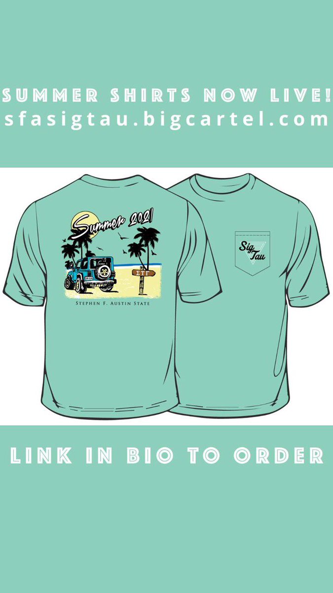 Texas Summers are hot🔥 and so are these shirts get yours for ONLY $17 sfasigtau.bigcartel.com