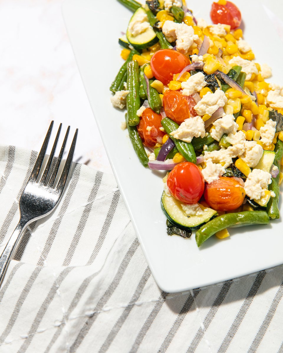 SUMMER SUCCOTASH – a new take on a summer classic. Find Corn, Zucchini, Green Beans, Grape Tomatoes, Basil, Mint, Shallot Butter, and our House-Made Tofu Feta in the light and refreshing starter.