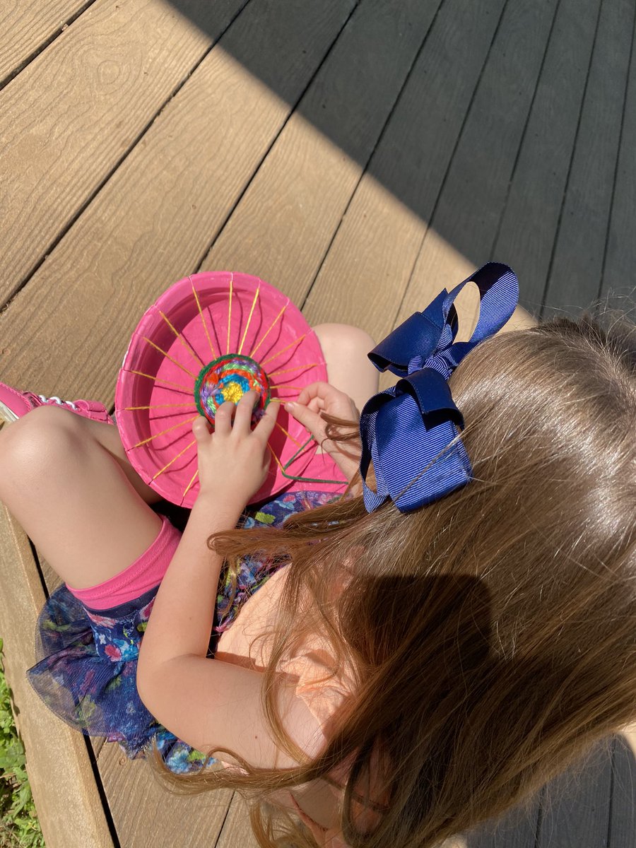 Weather was PERFECT for my 1st graders to work on their weavings out in the sunshine today! <a href="/LeaphartElem/">Leaphart Elementary</a> <a href="/sarahguffeyles/">Sarah Guffey</a>