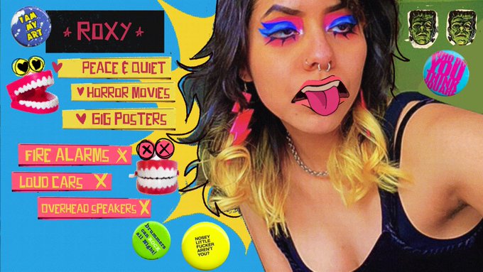 Helloo #PortfolioDay I'm Roxy, an illustrator who loves bright colors, horror, and collage work :) 

✉️ cranity@hotmail.com
? https://t.co/56bLP5iyf8 
?/? https://t.co/SgRRUWIZRk 