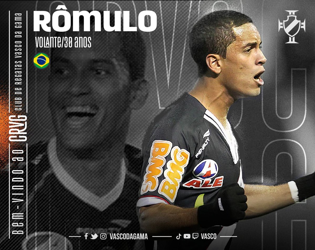 VascodaGama's tweet photo. Chegou ao Vasco em 2010, vindo do Porto-PE, para o Sub20.

Fez 106 partidas com a camisa do Vasco marcando 8 gols.

Foi campeão da Copa do Brasil em 2011.

E agora está de volta ao Vasco.

Seja bem-vindo, Rômulo.

Saiba mais: https://t.co/pGcUlHcZab

#RaizÉSerVasco 
#VascoDaGama https://t.co/a7hydgetF7