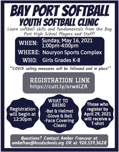 BayPortSoftball's tweet image. 🥎Calling all Youth Softball players! We would love to have you attend our Youth Camp! Have a great time learning skills from our High School athletes and coaches!  We can&apos;t wait to see you on May 16th 😁

✨SIGN UP HERE: cutt.ly/orw6lZR