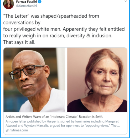 6/ But Fassihi didn't like the letter & Chatterton Williams's role didn't fit her narrative. What did she do? Well, when the facts were inconvenient, she created different facts.Seriously, she just wrote Chatterton Williams out of the story and invented this.
