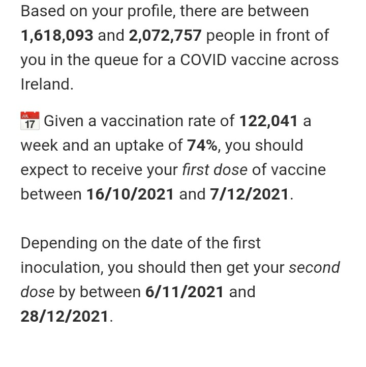 MadlyHat's tweet photo. Pretty much the entire population is ahead of me 😂😂 #COVID19 #CovidVaccine https://t.co/1hrB5daG9l