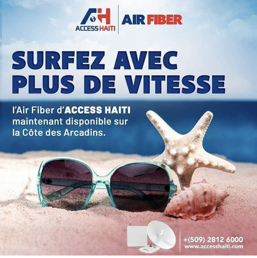 AccessHaiti1's tweet photo. SURFEZ AVEC PLUS DE  VITESSE!
Notre Air Fiber est maintenant disponible sur la côte des Arcadins

ACCESS HAITI 📞 2812-6000 / 2998-6000 
https://t.co/Bqp1esRMQA / sales@accesshaiti.net
#FiberZone #Airfiber #FiberTV #fiber https://t.co/2UqQFOTHqB