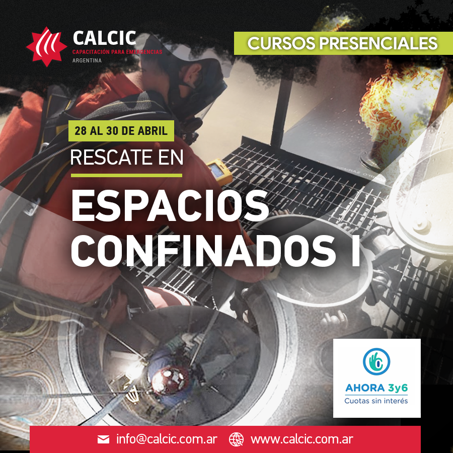 CALCICsa's tweet photo. CURSOS PRESENCIALES 2021

Rescate en Espacios Confinados I

28 al 30 de abril

Consultas e inscripciones a info@calcic.com.ar

Conocé todos nuestros cursos ingresando a: https://t.co/cFKwkNB0Xd

#calcic #incendio #rescate# #confinamiento #bombero #emergencia #brigadista https://t.co/QSyH4KcFtt