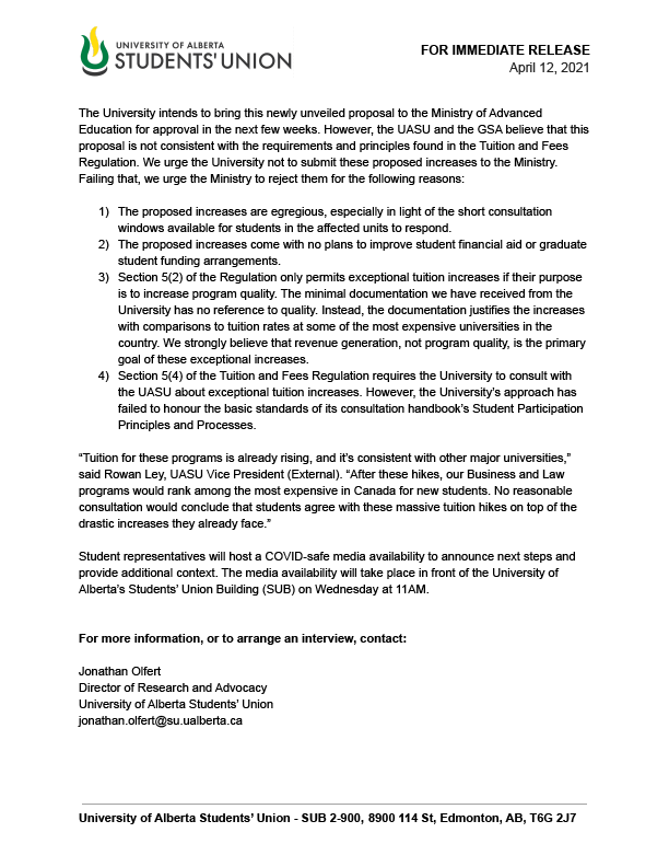 ThomasDangAB's tweet photo. ❗❗❗

Massive tuition hikes incoming!

After huge cuts to post-secondary, we now see institutions raising tuition. This is bad for accessibility and our future.

#ableg #abpse #yeg #ualberta https://t.co/mrblVZGF6n