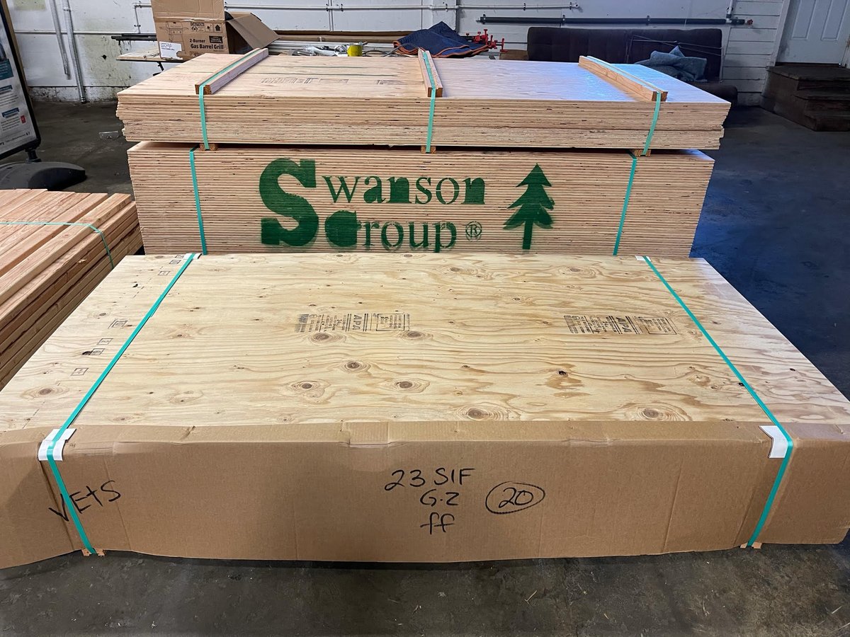 OpTinyHome's tweet photo. Swanson Group Inc has generously donated premium grade Douglas Fir studs & plywood panels to our Pathways to #TinyHousing Program! Without the support of companies like #SwansonGroup, we wouldn’t be able to do what we do! #MakingADifference https://t.co/NOXi16GlBU