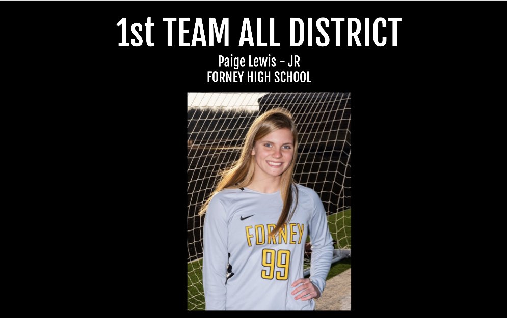 𝐏𝐚𝐢𝐠𝐞 𝐋𝐞𝐰𝐢𝐬- 1st Team All District - 11 shutouts this season- one of the hardest workers on our team. We are so proud of you Paige!