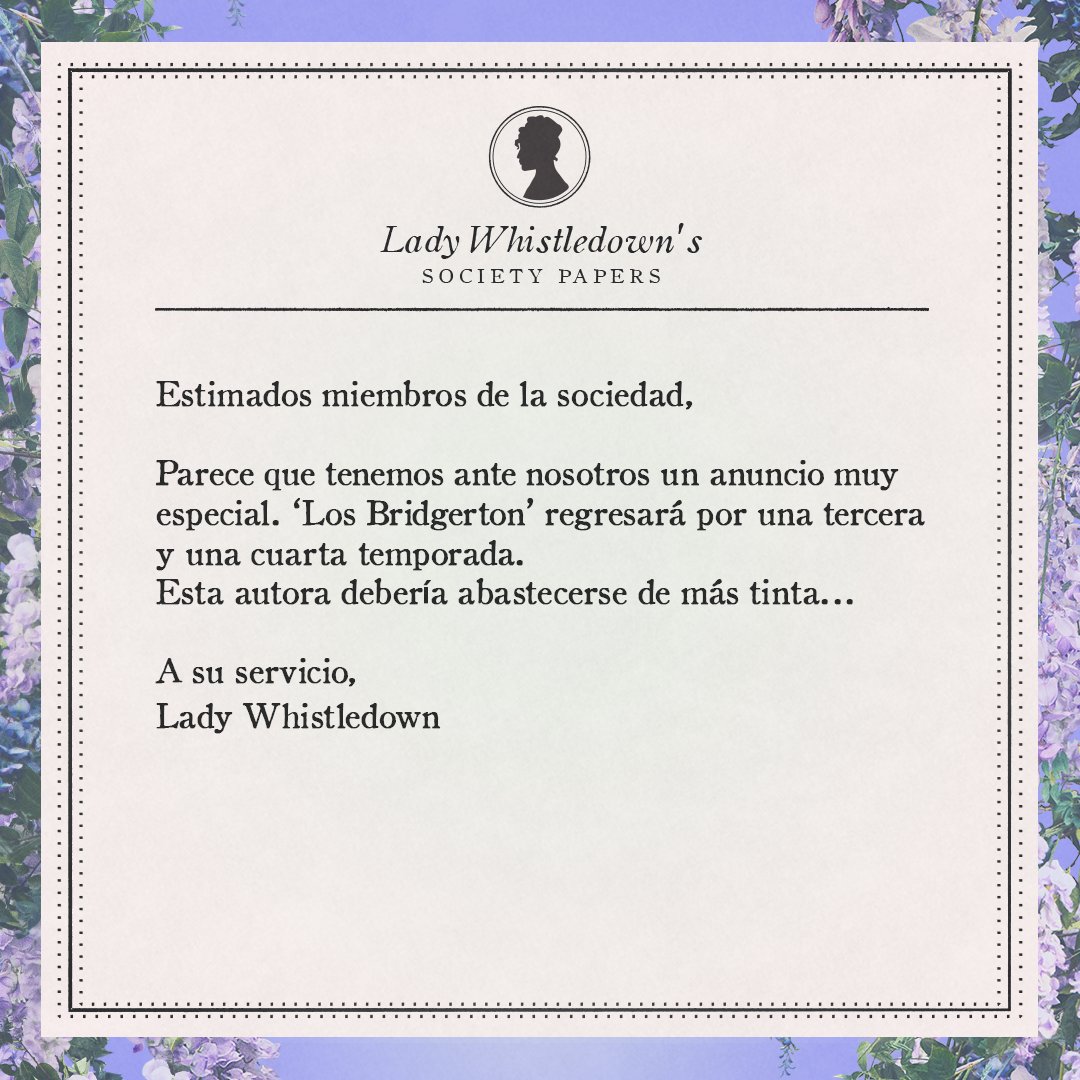 Topreview_sp's tweet photo. Un mensaje muy importante de Lady Whitsledown #LosBridgerton https://t.co/sAw3jFLqQ3