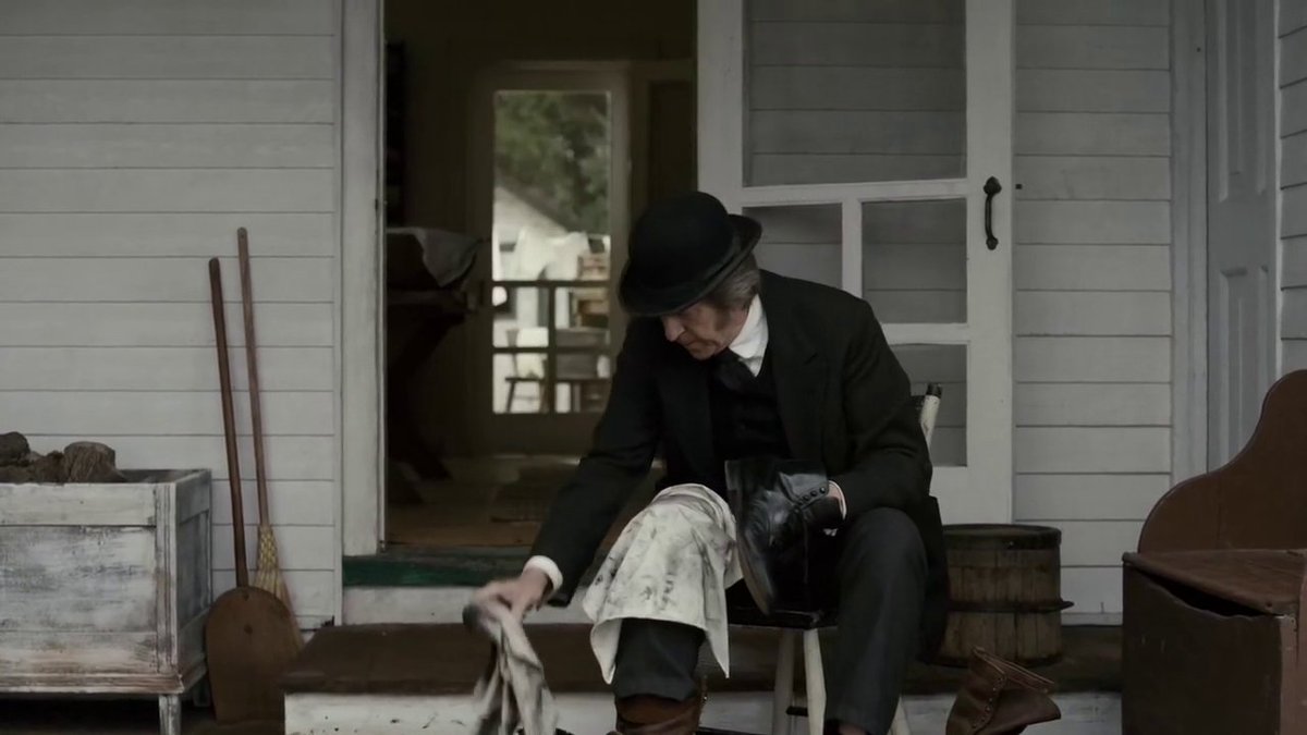  #LainaWatchesAnne After that, we see Marilla setting the table and telling Matthew he needs to hurry to meet the train.She talks a bit about the boy they want to adopt and their dynamic is good. She's doing all the talking and he basically none. And they look good.