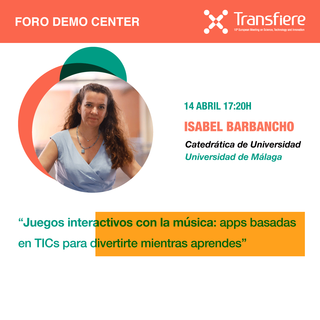 Nos vemos en #Transfiere2021  donde os contaré cómo las Tecnologías de la Información y las Comunicaciones (TIC) nos ayudan a aprender música de manera más fácil,  interactiva y amena.