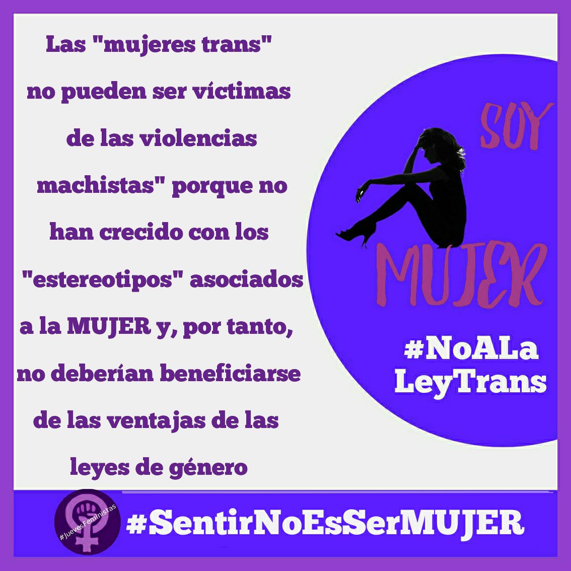 #SentirNoEsSerMujer
#JuevesFeministas
Señora ministra @IreneMontero  repita con nosotras, las mujeres: La biología no miente, el transgenerismo sí.